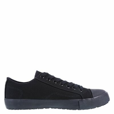 Safe T Step Men's Kick Canvas Black Slip-Resistant Lace-up Shoe Sneakers 7-13