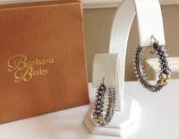 Barbara Bixby Sterling & 18k Eastern Chain Hoop Earrings (pierce) Barbara Bixby Sterling & 18k Eastern Chain Hoop Earrings (pierce)