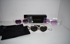 Bouryo Set of 3 Heart-Shaped Sunglasses for Kids Stylish Bee Frame UV400 Pro