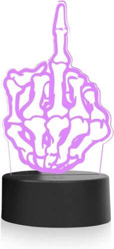 3D Skeleton Hand Creative Night Light 7 Colour Changing Touch Bedroom Table Lamp - Picture 4 of 10