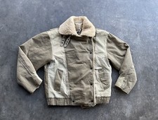 Vtg Amelia Earhart Tiger Aero Leather Jacket Sheepskin Sz L Pilot Coat Buckle