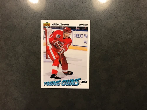 1991-92 Upper Deck Hockey - Niklas Lidstrom Rookie RC Red Wings Young Guns #587