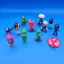 Lote de 12 figuras de máscara PJ Owlett Ninja Wolfie Catboy Moon Cake Toppers juguete