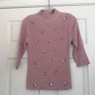 Lauren Michelle Rose wit Stones Turtleneck Sweater Size M