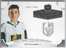 2020-21 The Cup Peyton Krebs #2021-PK Golden Knights Rookie Class 2021 SN# /249
