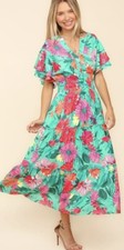 Women’s Floral Maxi Dress With Pockets Small
