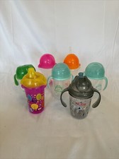 Lot Of 7 Sippy Cups Nuby Mamabear Munchkin