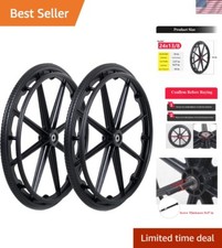 1PR,Black Wheelchair rear wheel replacement 24x1"wheel,Rear Wheel Assembly fo...