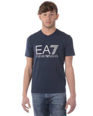 Emporio Armani EA7 Cotton Sweatshirt Men's Blue T Shirt 3ZPT34PJ20Z 1554