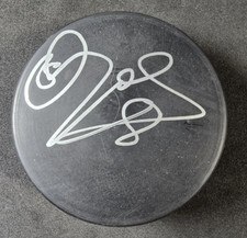Sandis Ozolinsh Autographed Hockey Puck #8 Colorado Avalanche NHL & Holder