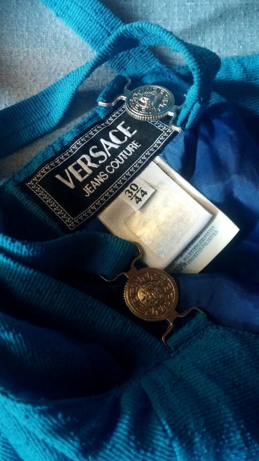 DRESS woman 90's VERSACE JEANS COUTURE TG 30 44 circa S M made in Italy Rare