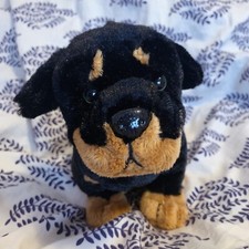 Ganz Webkinz Dog Rottweiler 9" Plush Black Brown Stuffed Animal Toy Puppy HM183
