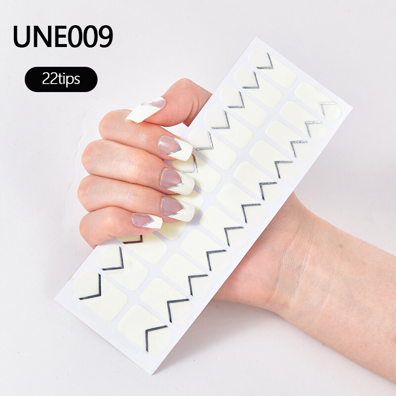 22Tips French Line UV Gel Nail Art Aufkleber Gel Nail Strips Press On