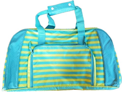 Borsa A Tracolla Media GB Thirty One In Tela Boardwalk Stripe - Zip Top, Utility Tote Con Organizer, Senza Ricamo