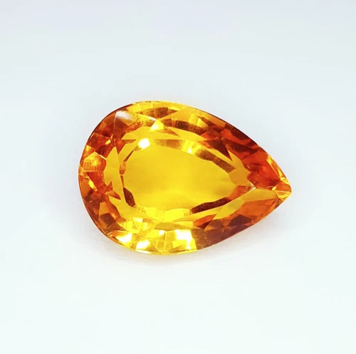 8-10 Ct Natural Yellow Citrine Loose Gemstone Untreated Certified Pear Cut R07