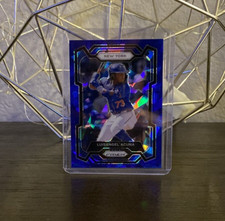 2024 Panini Prizm Baseball Luisangel Acuña Blue Cracked Ice #24 New York Mets
