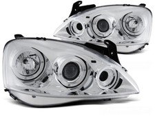 2X Fari Angel Eyes Compatibili Con Opel Corsa C Anno 00-06 Cromo