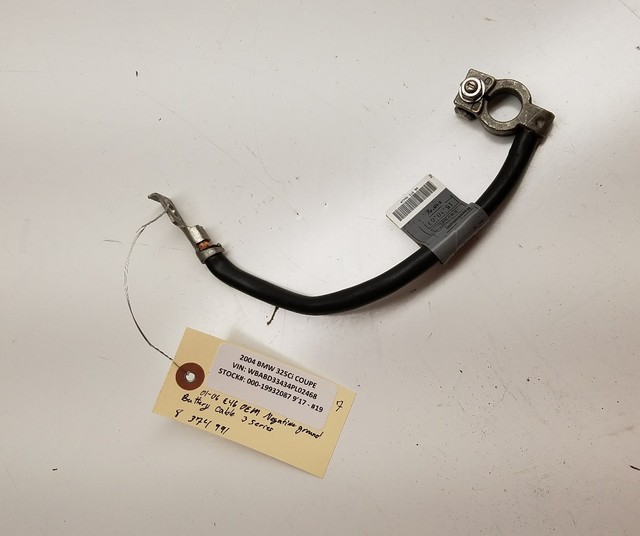 0106 BMW 325Ci E46 OEM NEGATIVE GROUND BATTERY CABLE 3 SERIES 8 374