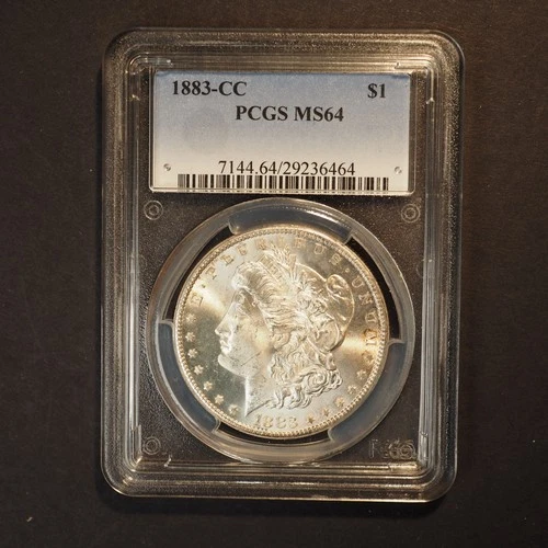 1883 *CC*   MORGAN SILVER DOLLAR PCGS MS64  - FREE SHIPPING! G2026