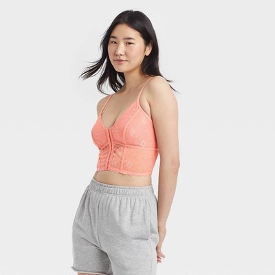 Women's Lace Corset - Colsie Lobster S, peach