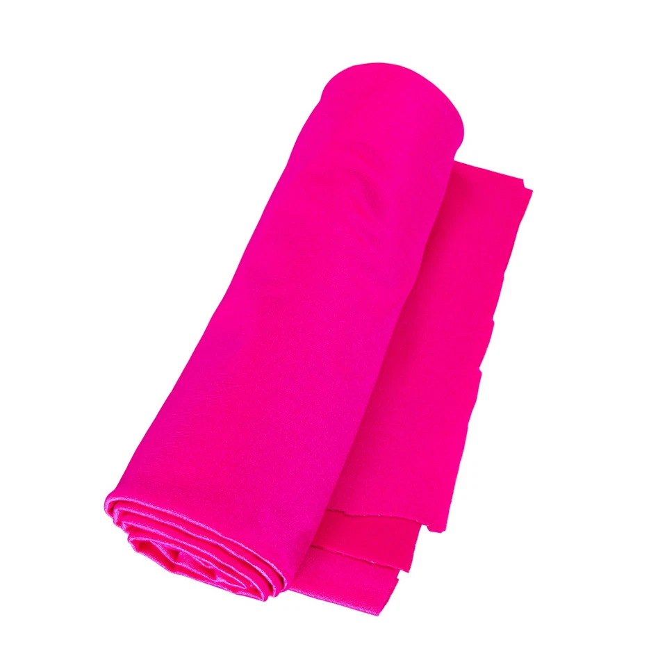 Hot Pink Nylon Spandex Stretch Fabric Synthetic Fuchsia Sewing Material Remnant - Image 3 of 4