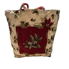 Longaberger Holiday Botanical Christmas Fabric Gift Tote Bag 23540