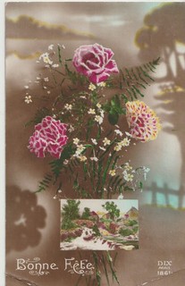 CPA BONNE FÊTE (Bouquet de fleurs)