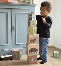 Stapelspiel Pyramide Wald Würfelpyramide Kinder Holz