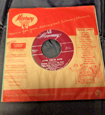 45 RPM  ''AFTER YOU'VE GONE/OLD MAN RIVER''CHARLIE VENTURA'S BIG FOUR - MONO - 195