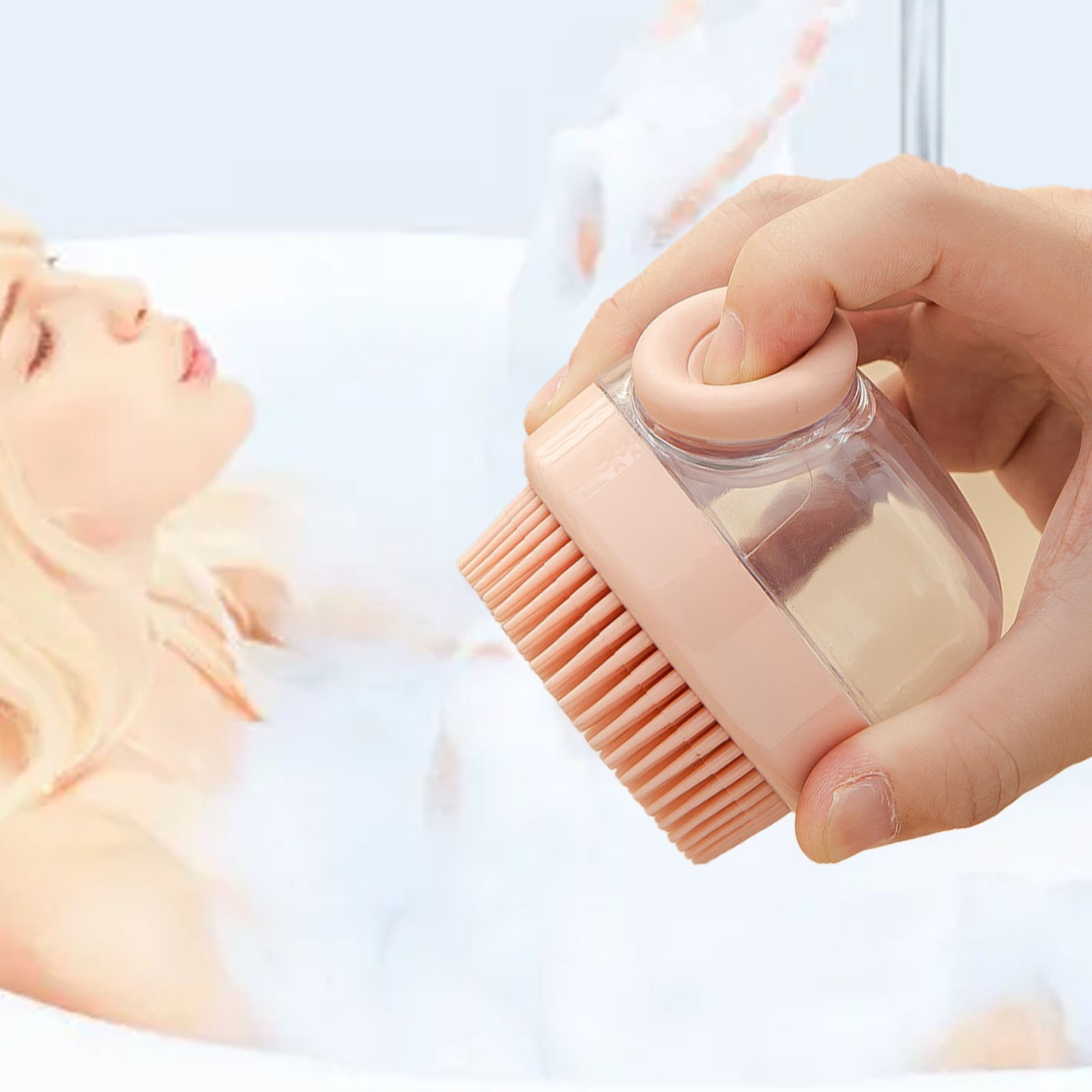 Silicone Body Scrubber With Dispenser Lathers Well Exfoliating Shower