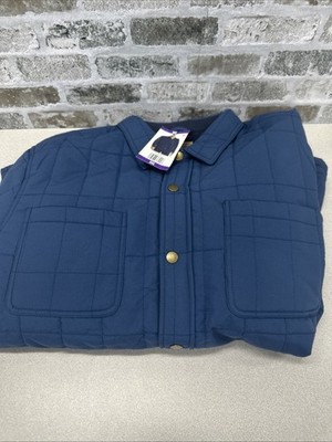 WP WEATHERPROOF Mens XXL Blue Lightweight Pockets Long Quilted Jacket
