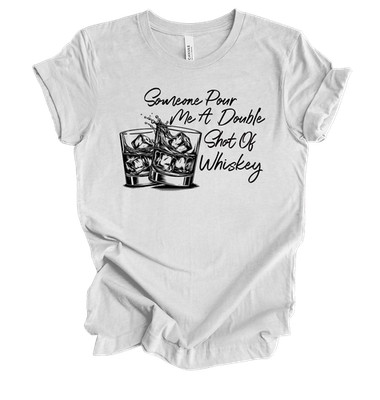 Womens Cute Funny Someone Pour Me A Double Shot Of Whiskey Glasses Ladies Short
