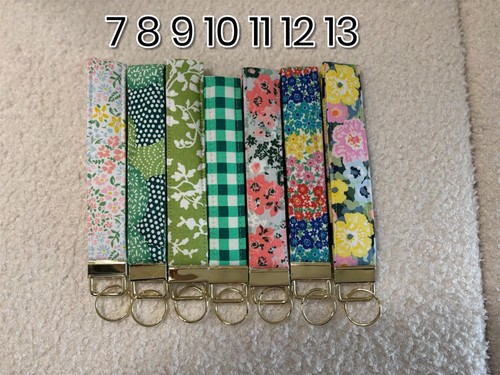 Handmade Key Fob Keychain Fabric Wristlet Assorted Colors Multiple Options - Bild 15 von 30