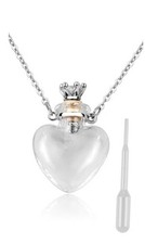 Vial Necklace Heart Shaped Perfume Bottle Pendant Blood Vial Necklace for