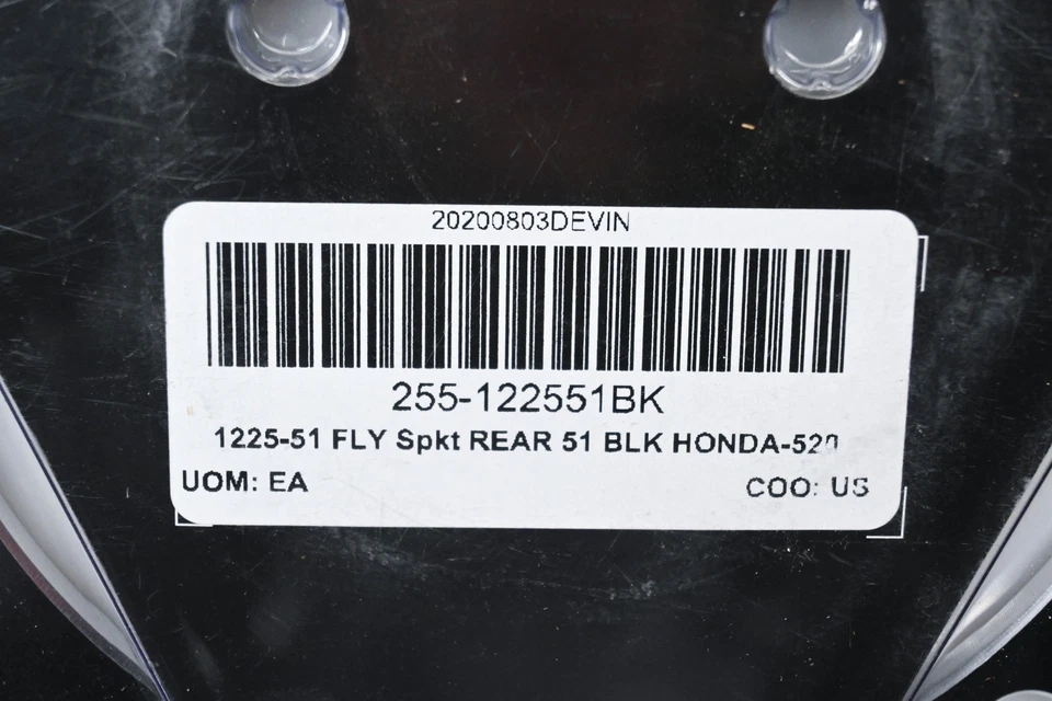 Fly Racing 255-122551BK, 1225-51 Honda 51T Rear Aluminum Sprocket NOS - Изображение 3 из 3