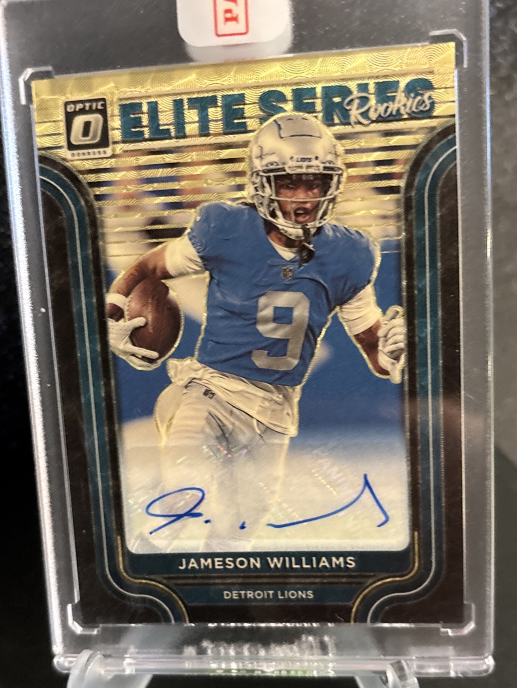 2022 Donruss Optic Jameson Williams Elite Series Rookies 1/1  Gold Vinyl Lions