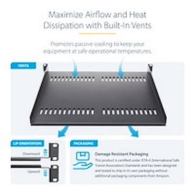 StarTech.com 1U 19in Adjustable Vented Rack Mount Shelf - Heavy Duty Fixed