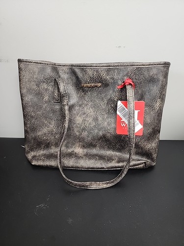 Woman’s Faux Leather Mountain West Shoulder Bag Bronze