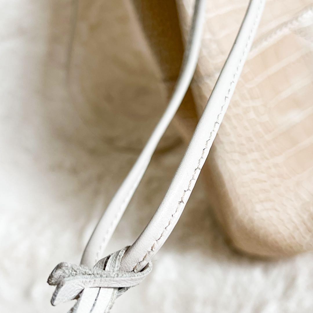 Marco Masi Python Pattern Ivory Drawstring Should… - image 5