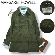 Margaret Howell Harris Tweed Coat Vintage Green Wool Japan 80s 90s M/L