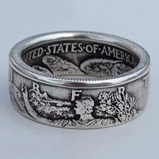 Silver Dollar Coin Ring Handmade Crafted Rare Silver Morgan Men Rings