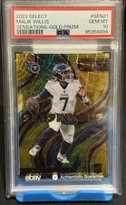 2022 Malik Willis Rookie Select Sensations GOLD Prizm /10 PSA 10 RC #SEN21