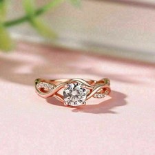 2CT Round Cut Lab Created Diamond Women's Engagement Ring 14k Rose Gold Finish