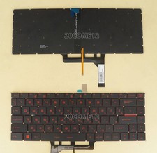 New For MSI GF63 8RC 8RD, PS63, GF63, GF65 keyboard Red backlit Russian