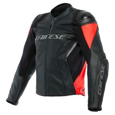 DAINESE RACING 4 LEATHER MOTORCYCLE JACKET 50525456 Fluo Red, Black