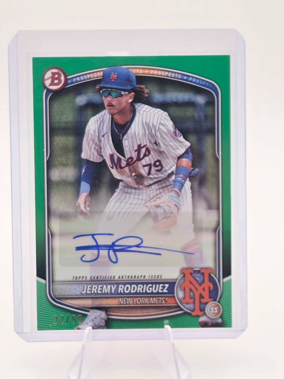 2025 Bowman Jeremy Rodriguez Prospect Auto Green /99 #BPA-JR Mets Rookie