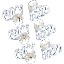 Clear Octopus Mini Small Hair Jaw Claw Clips NonSlip Plastic 1.2" 24 PK
