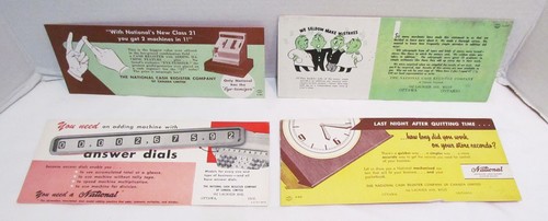 THE NATIONAL CASH REGISTER COMPANY OF CANADA 4 VINTAGE ADVERTISING INK BLOTTERS