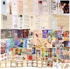 200pcs Vintage Junk Journal Supplies,Scrapbook Supplies Scrapbooking Paper and S