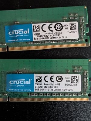 Crucial 16GB (2x8GB) DDR4 2133 PC4-17000 Desktop Memory